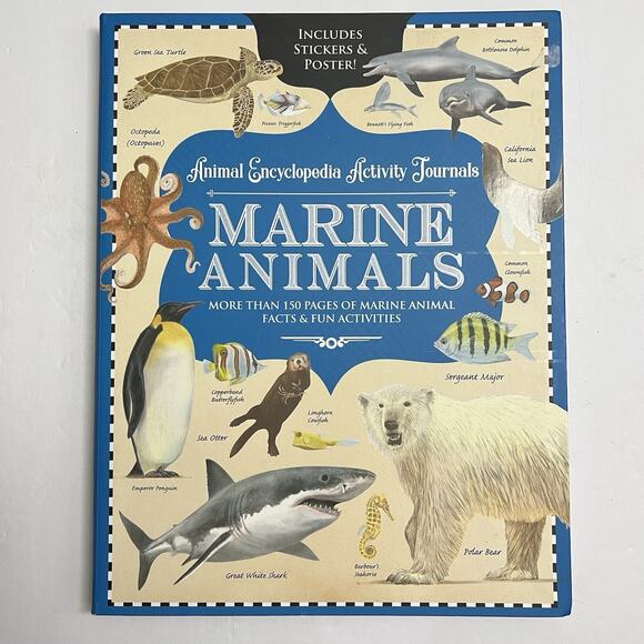 Marine Animals Encyclopedia Activity Journal Includes Stickers and Poster - Picture 1 of 14